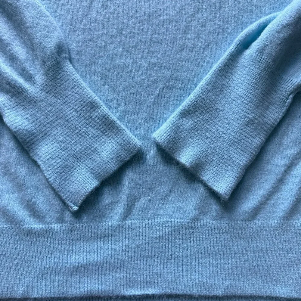 Vintage 70s Izod Naples Beach Golf Club V Neck Sweater Blue Large